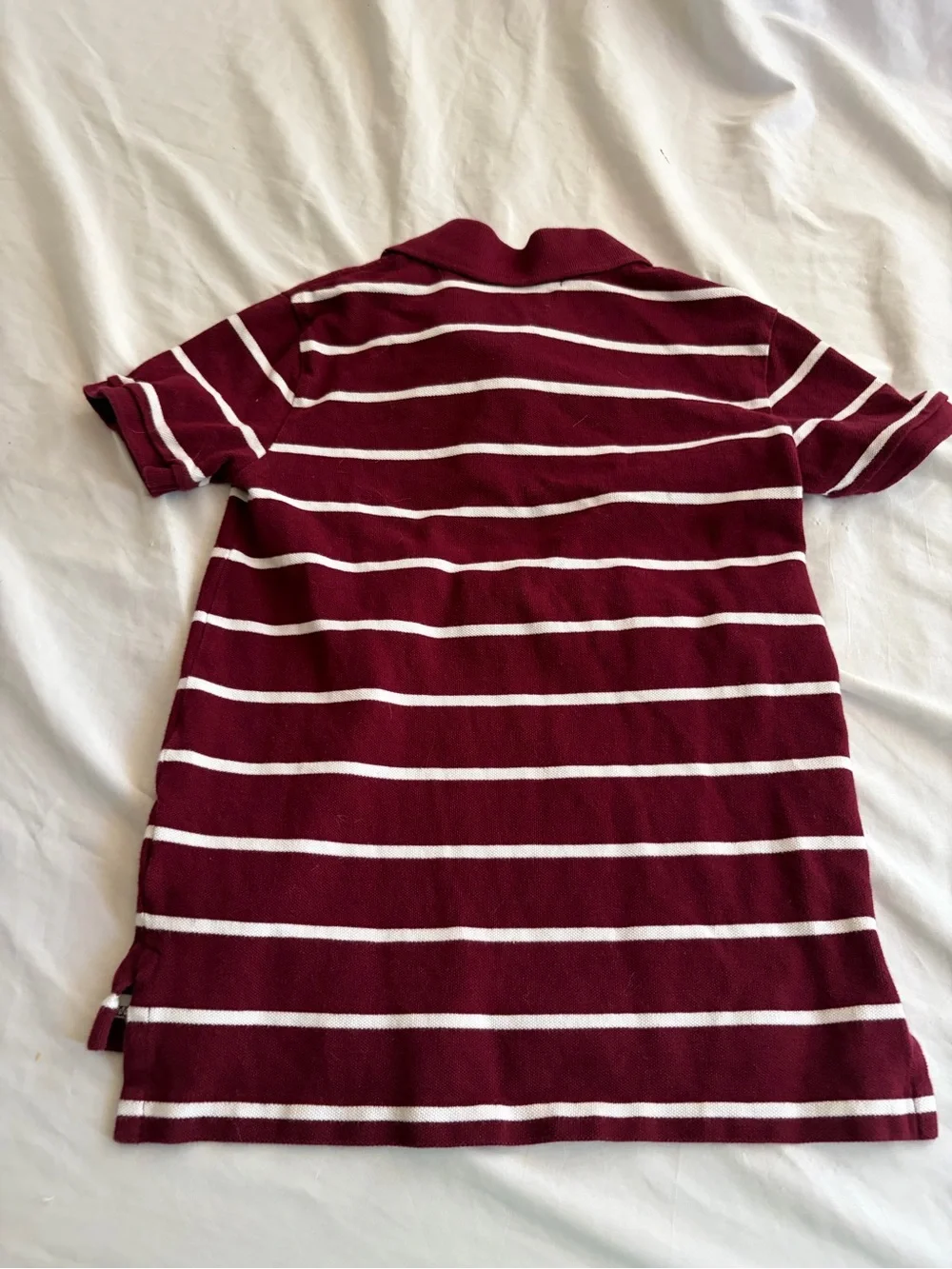 Polo by Ralph Lauren Boys' Burgundy and White Striped Polo Size 7